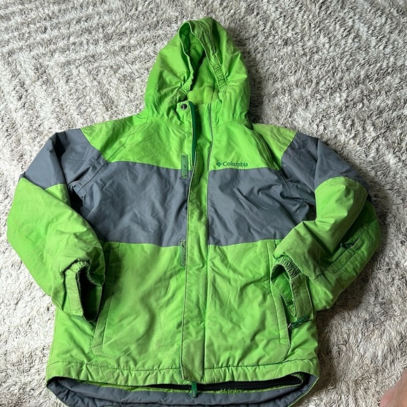 Columbia sportswear size, small youth, winter jacket, lime, green, and gray Omni - Picture 1 of 10